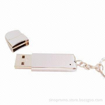 Metal Compact USB Flash Drive with Fancy Keychain